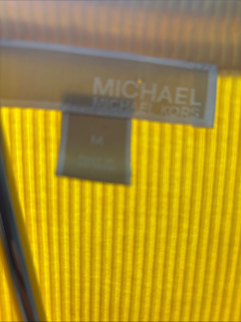 Michael Kors Yellow Ribbed Button-Front Top - Picture 2 of 7